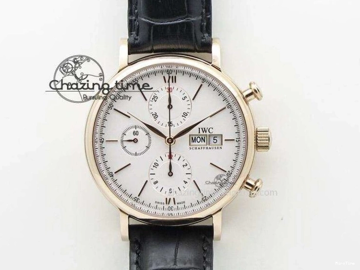 MIROTIME 0128 Portugieser Perpetual Calendar IW503406 V9F 1:1 Best Edition Silver Dial on Black Leather Strap A FastDry 7115